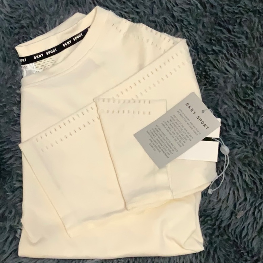 DKNY| DKNY SPORT Seamless Elbow Sleeve Pullover With Mesh Back - Picture 5 of 5